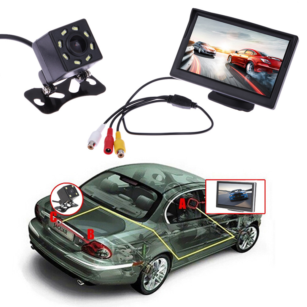 Reversing Rear View High-Definition Night Vision Car Image Ahd Universal Car Panoramic Track Ccd Camera 12 Lights