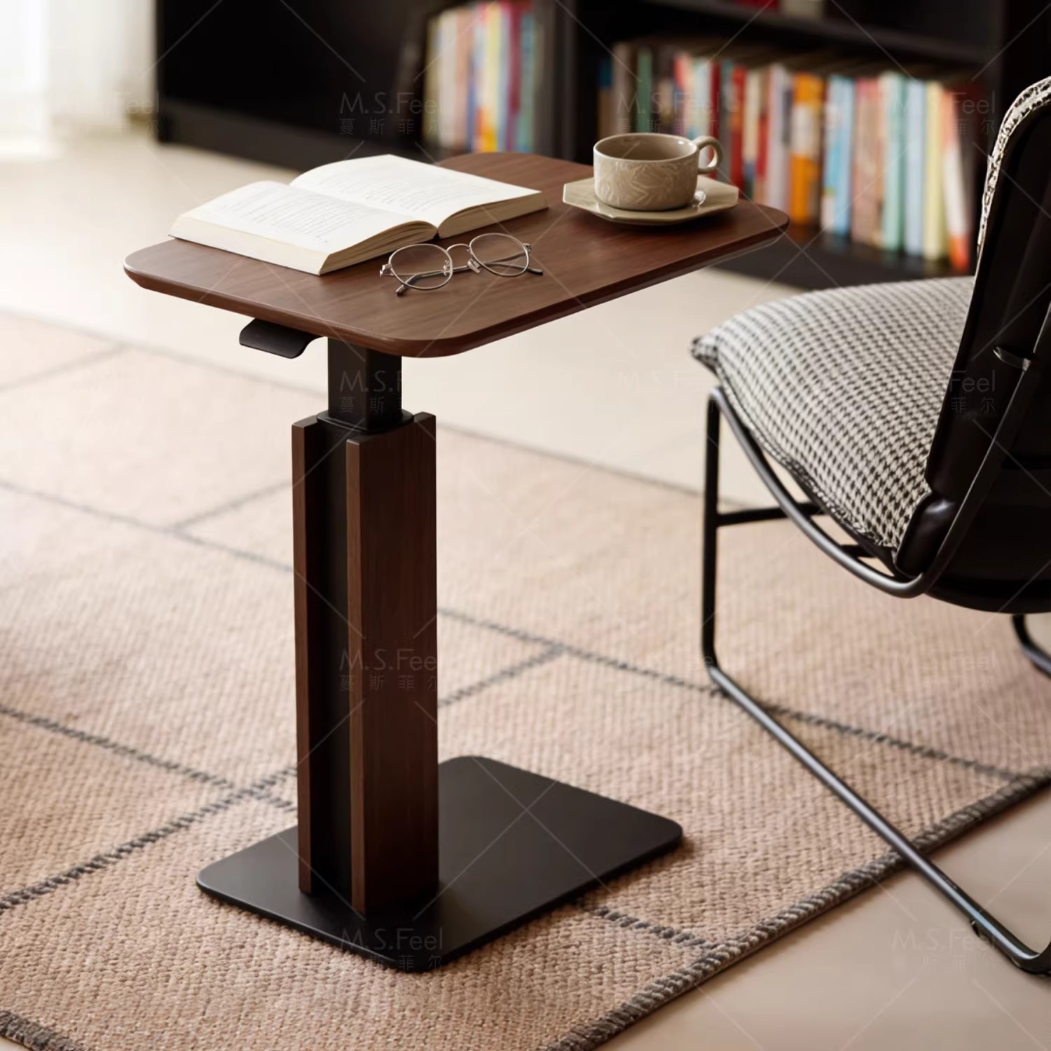 Mesa de té elevable sofá sala de estar pequeño escritorio de computadora doméstica dormitorio cabezal de cama estante junto a la mesa pequeña