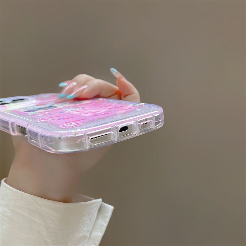 グリッター KT メロディー iPhone16promax Apple 15 ビッグブラザー携帯電話ケース 14 小さな新鮮な 13 女性に適しています|undefined