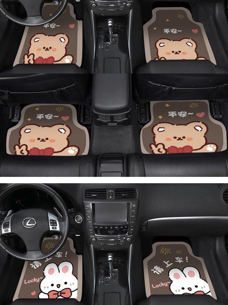 Car floor mats made of diatom mud, universal carpet-style foot mats, non-slip, dirt-resistant, easy to maintain, complete set of car mats