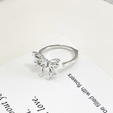 2025新款不规则蝴蝶结开口戒指女高级感轻奢食指戒冷淡风小众指环