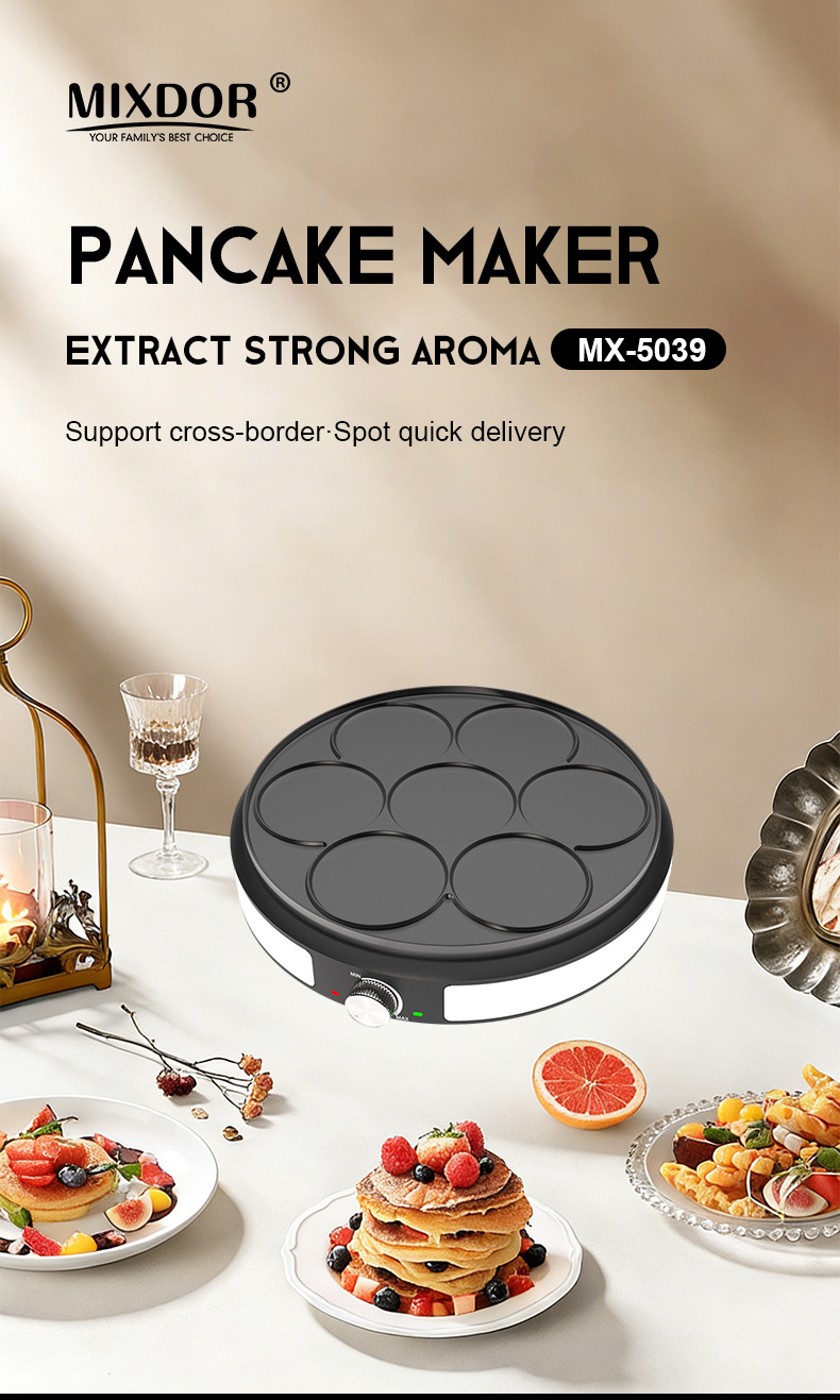 Grensoverschrijdende dunne multifunctionele loempia-, crêpe-, pannenkoeken-, frituur- en grillmachine_voghion.com