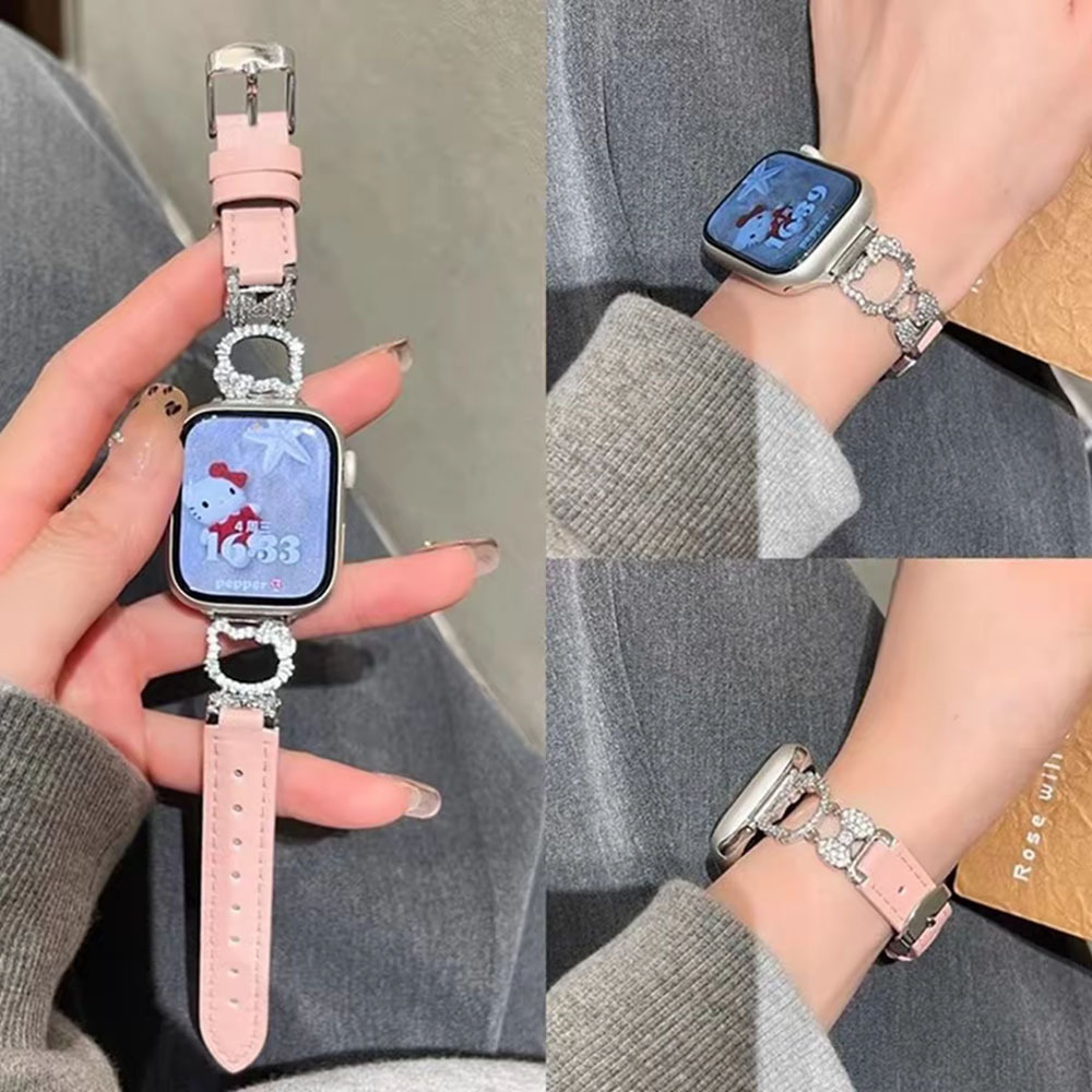Suitable for Xiaomi Mi Band 10Pro Watch Strap with Flash Diamond Kt Cat Xiaomi 8/9Pro Redmi 6/5/4 Women's Wrist Strap