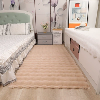 Sofa Bay Window Mat, Dressing Room – Car Carpet - warm-coffee-bubble-velvet-thickened-and-encrypted-4545cm