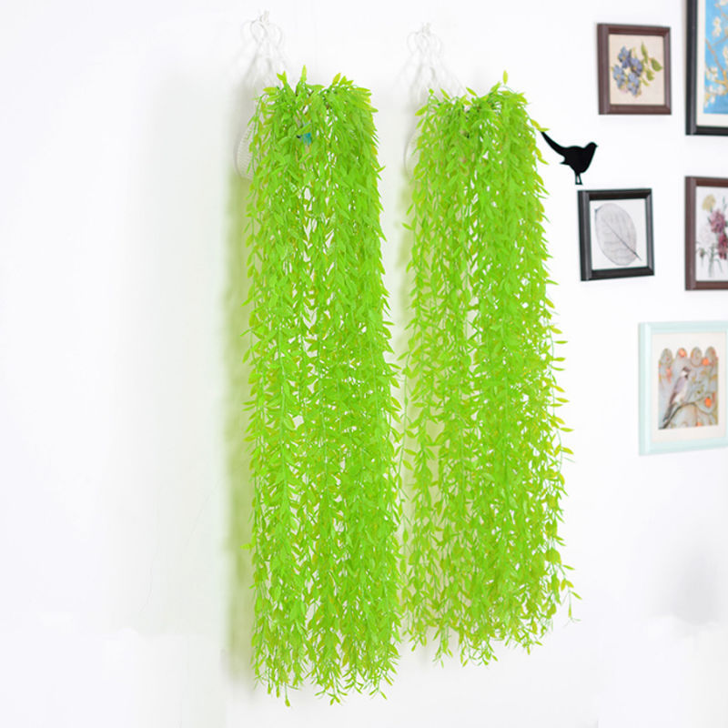 wholesale Wicker leaf Willow decoration Plastic Willow leaf Artificial Plants suspended ceiling Hanging Green plant suit