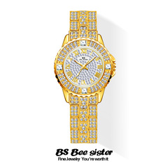 Manufacturer's Direct Sale of BS Niche Waterproof Hot Selling Watches, Exquisite and Lightweight, Full Diamond Brand Women's Watch 08040