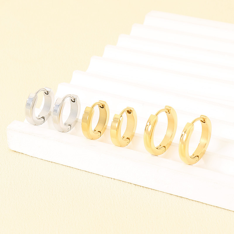 Minimalist Stainless Steel Hoop Earrings For Everyday Versatile Wear_voghion.com