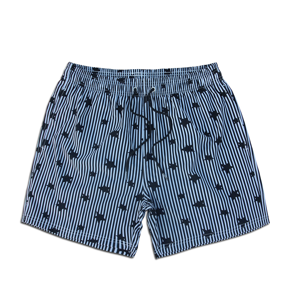 Herren Badehose Mit Vertikalen Streifen Und Gürtel Für Den Strand_voghion.com