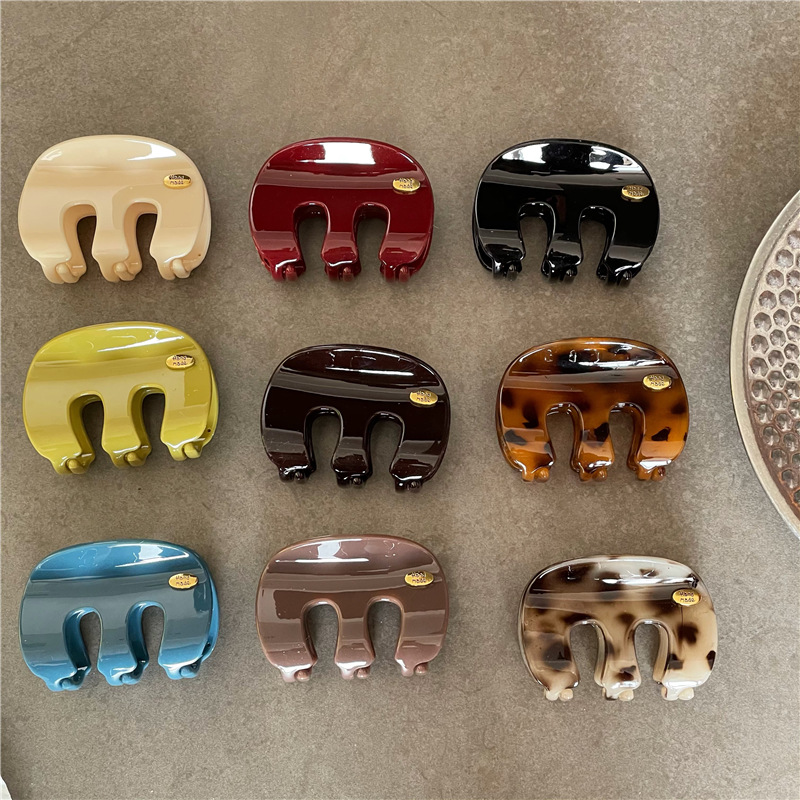 38g Weight Hair Claws Hair Accessories Type 1 Piece Quantity Holiday, Daily Occasion Plastic Material Solid Color Pattern All Seasons Season Women's Gender Vintage Style, Simple Style Style Vintage Style Simple Style Women's Solid Color Plastic Hair Claws 无