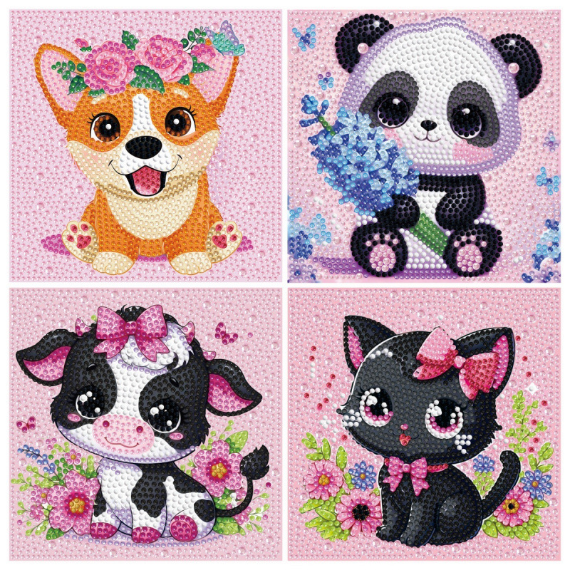 Transfronterizo Amazon nuevo dibujo de diamante infantil diy niña juguetes hechos a mano animal diamante dibujos animados pegatinas