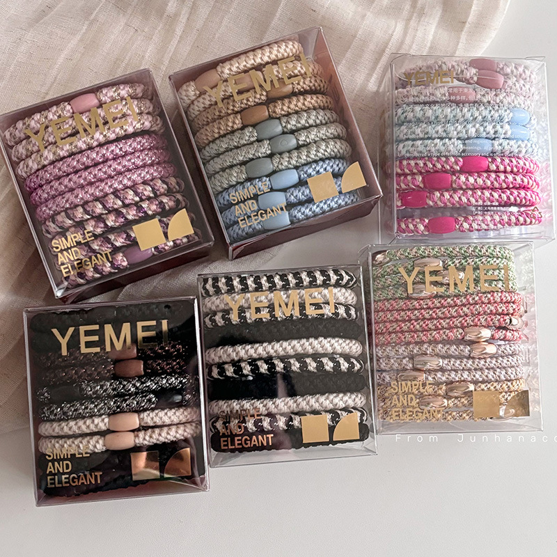 sesame color canned highly elastic rubber band hair rope female hair tie durable hair rope new summer simplicity hair ring head