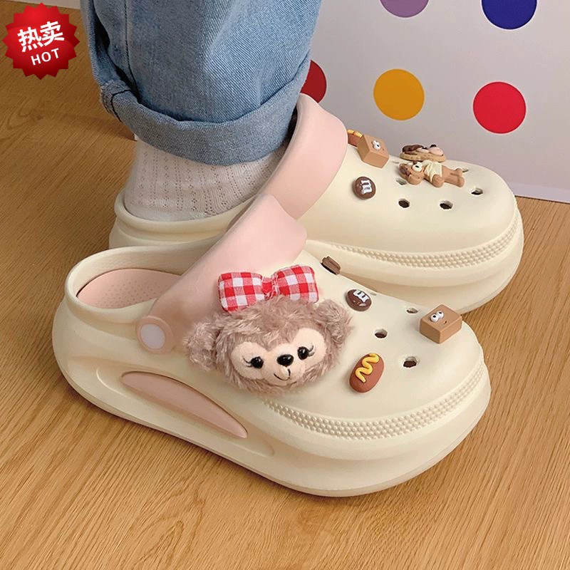 Летний допамин супер милый медвежонок с толстым подошвением, чтобы увеличить износостойкие и вонючие пляжные тапочки