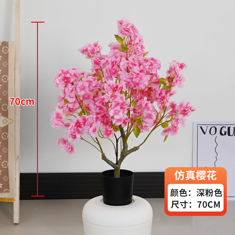 Simulación de árboles de cerezo en maceta decoración interior de ventanas de hotel paisajismo decoración de suelo diseño de boda árboles falsos flores simuladas