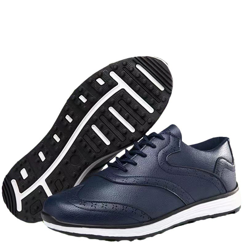 2196 국경 간 인기 미끄럼 방지 골프 대형 신발 방수 영국 스타일 스포츠 신발 남성 신발