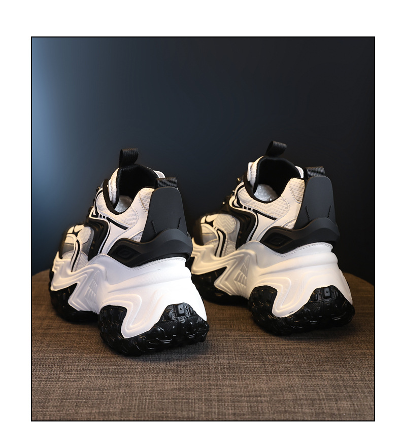Giày sneaker nữ đế dày phối màu độn cao dáng người nhỏ lưới thoáng — Màu be chi tiết 23
