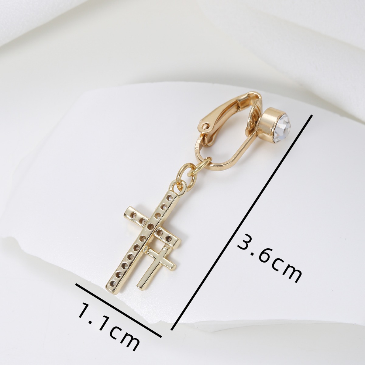 Vintage Cross Belly Button Ring No Piercing Required_voghion.com
