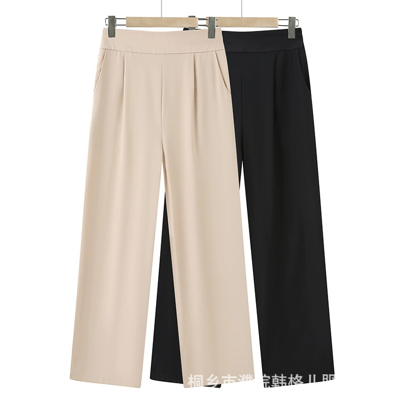 Новая одежда ко Дню матери среднего и пожилого возраста женские дикие повседневные брюки мамы эластичные брюки широкие укороченные брюки