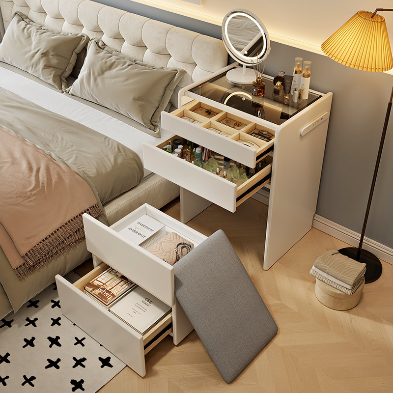 New Dressing Table Small Apartment Cream Style Dressing Table Bedroom Modern Simple Mini Bedside Storage Cabinet Integrated Cabinet New Dressing Table Small Apartment Cream Style Dressing Table Bedroom Modern Simple Mini Bedside Storage Cabinet Integrated Cabinet