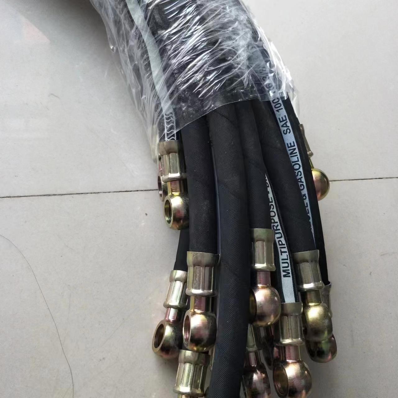 工程用高压胶管液压油管总成钢丝编织耐高温橡胶管软管挖掘机软管