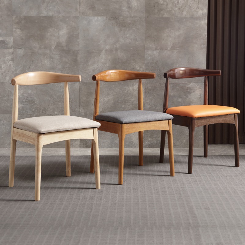 Solid Wood Dining Chair, All Solid Wood Horn Chair, Household Wooden Backrest Chair, Desk Stool, Tea Chair, Dining Table Dining Chair