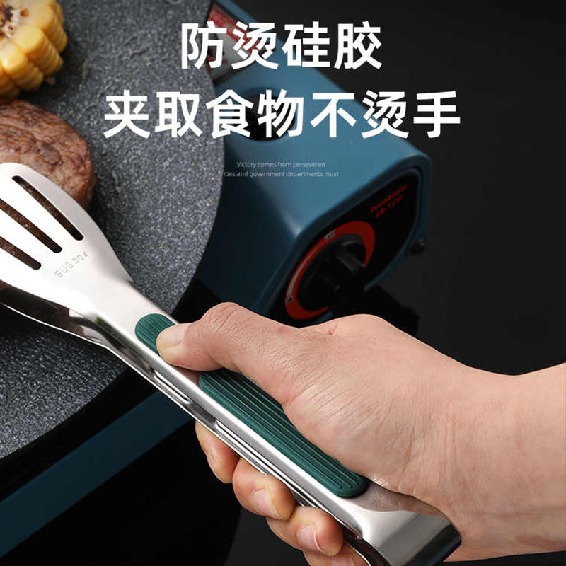 新品304ステンレス鋼食品クリップキッチン焼肉クリップバーベキュークリップシリコン食品クリップステーキクリップアマゾン|undefined