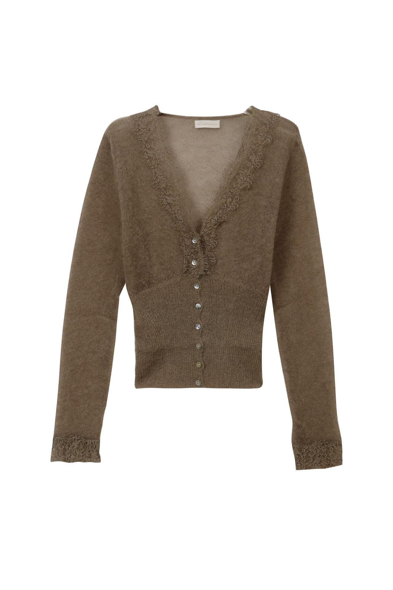 Colección Otoño/Invierno 2025 de Love and Nancy Thirteen Lines, Top de Estilo Casual con Cuello en V, Manga Larga y Encaje para Mujer, Modelo 21206A