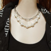 Retro accessory, necklace from pearl, chain, European style, punk style