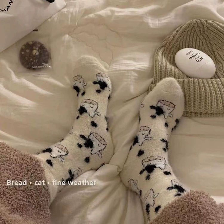 Velvet demi-season keep warm cartoon socks