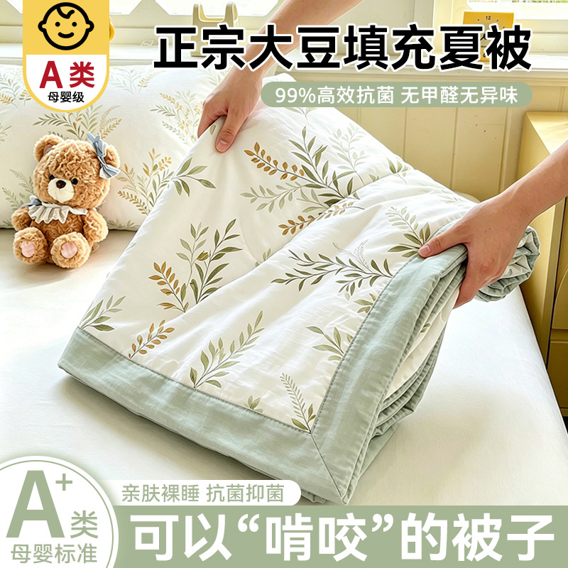 Company Event Summer Quilt, Air-Conditioned Quilt, Soybean Fiber Summer Quilt, Machine Washable Thin Single-Person Gift Quilt