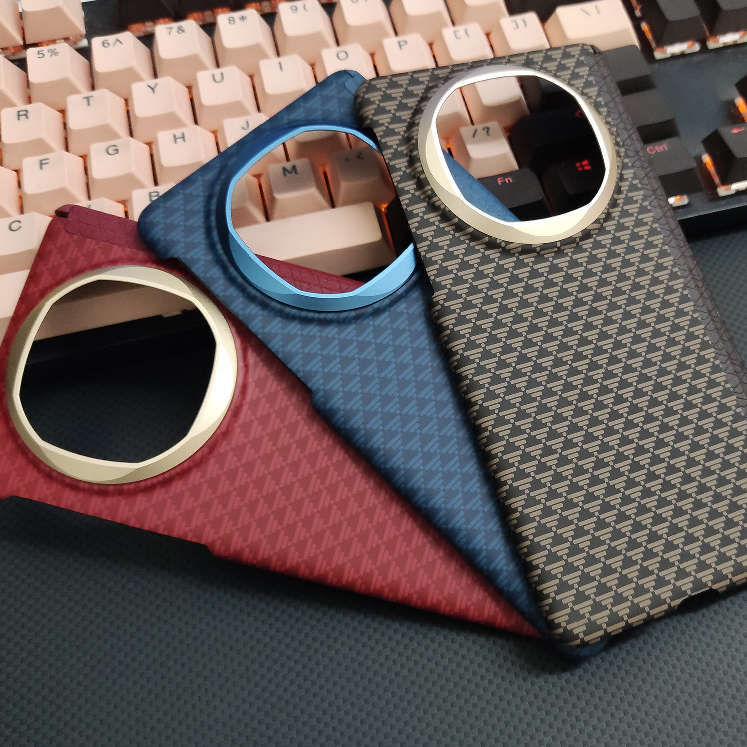 Kevlar pattern suitable for Huawei Mate X6 folding center-axis mobile phone case with built-in magnetic ring Mate80 protective case