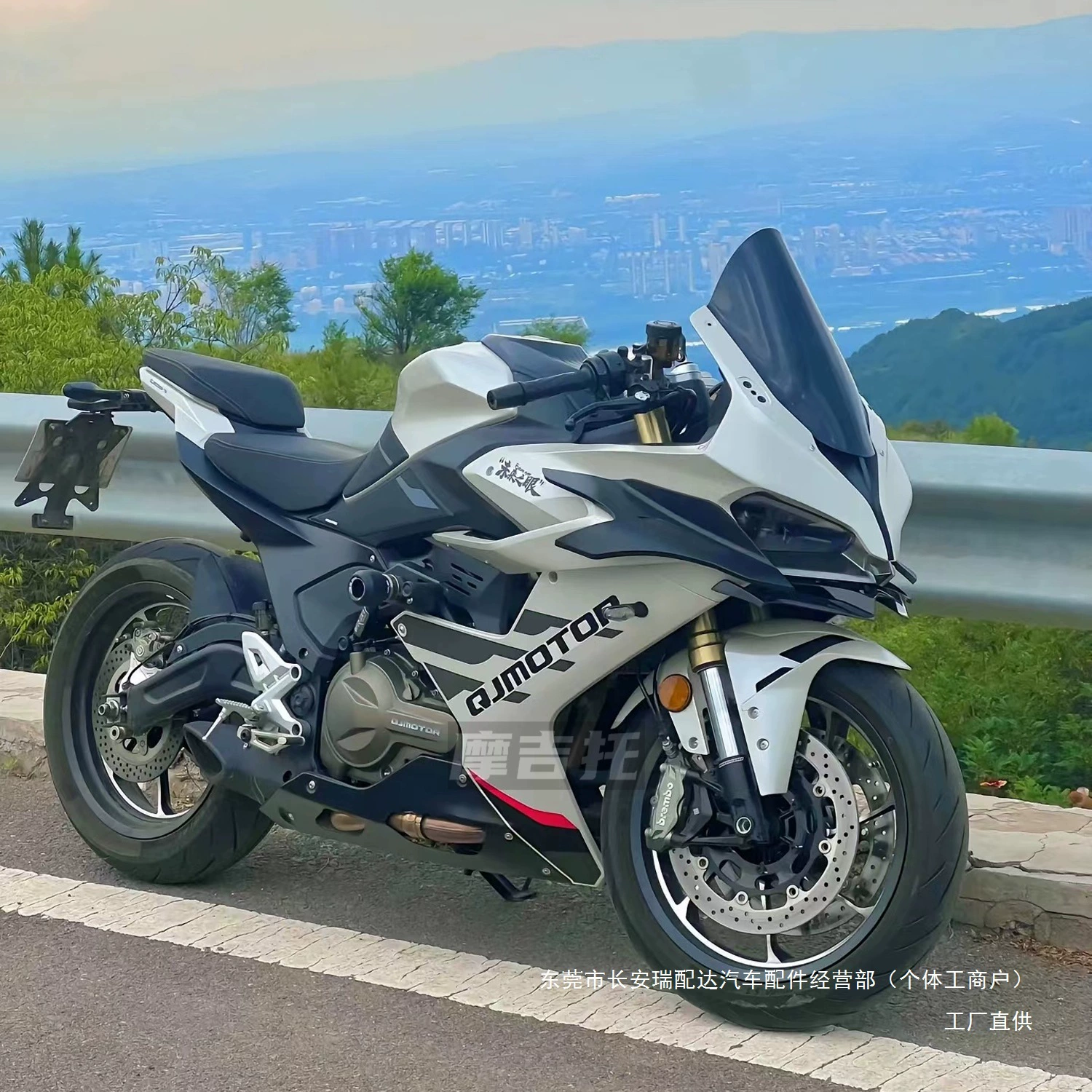 Подходящие для модифицированного гоночного стайера Qianjiang Sai 550S на аэродинамическом спойлере из углеродного волокна с рисунком боковой вентиляции аксессуары крыла Ruifu