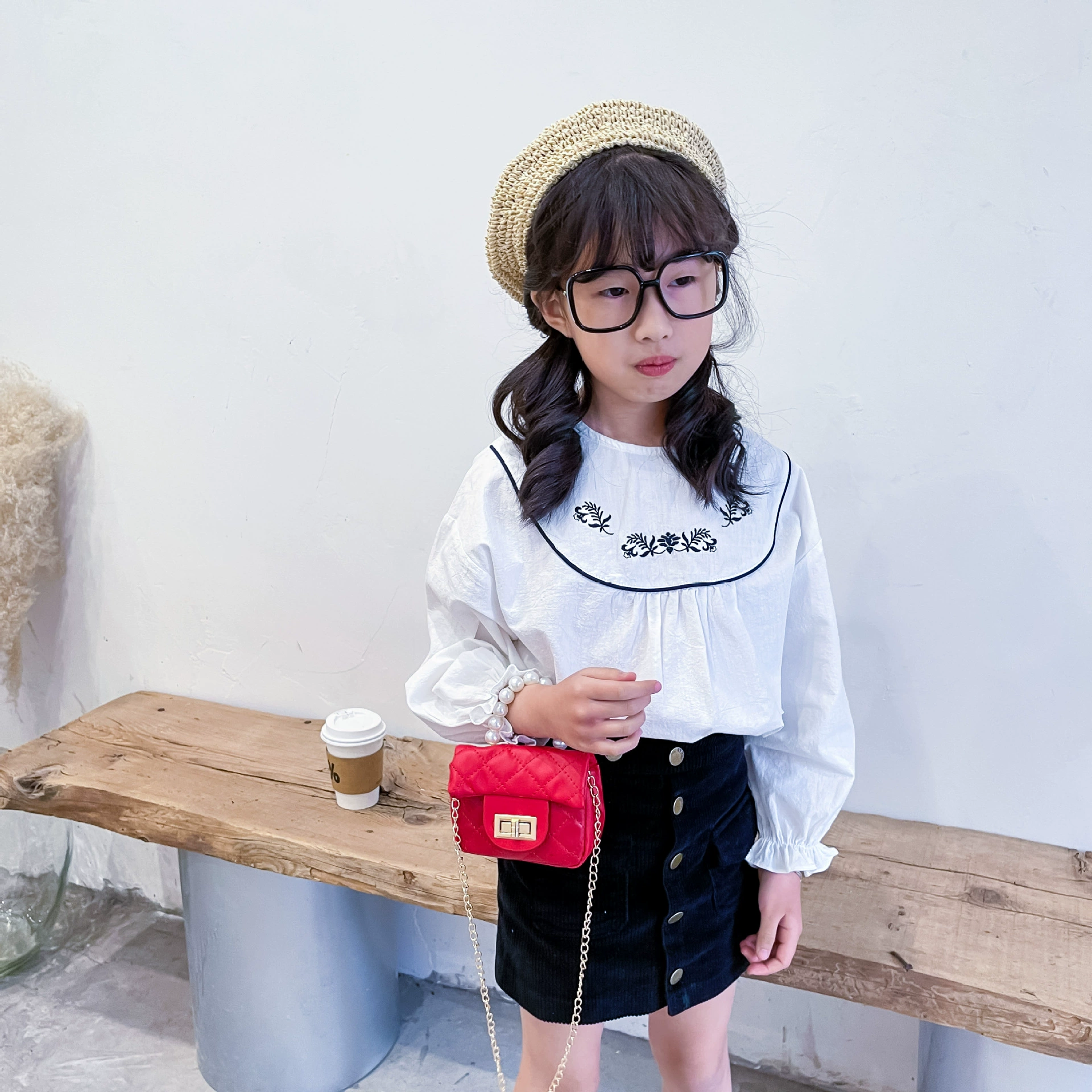 Fashionable children's bag, cute one-shoulder bag for princess, wallet, Korean style