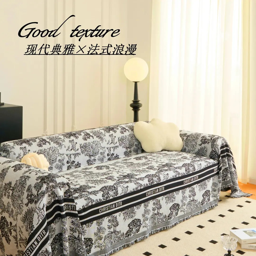 水墨画国风家饰沙发巾防尘防滑家用可机洗全盖盖布客厅盖巾沙发套