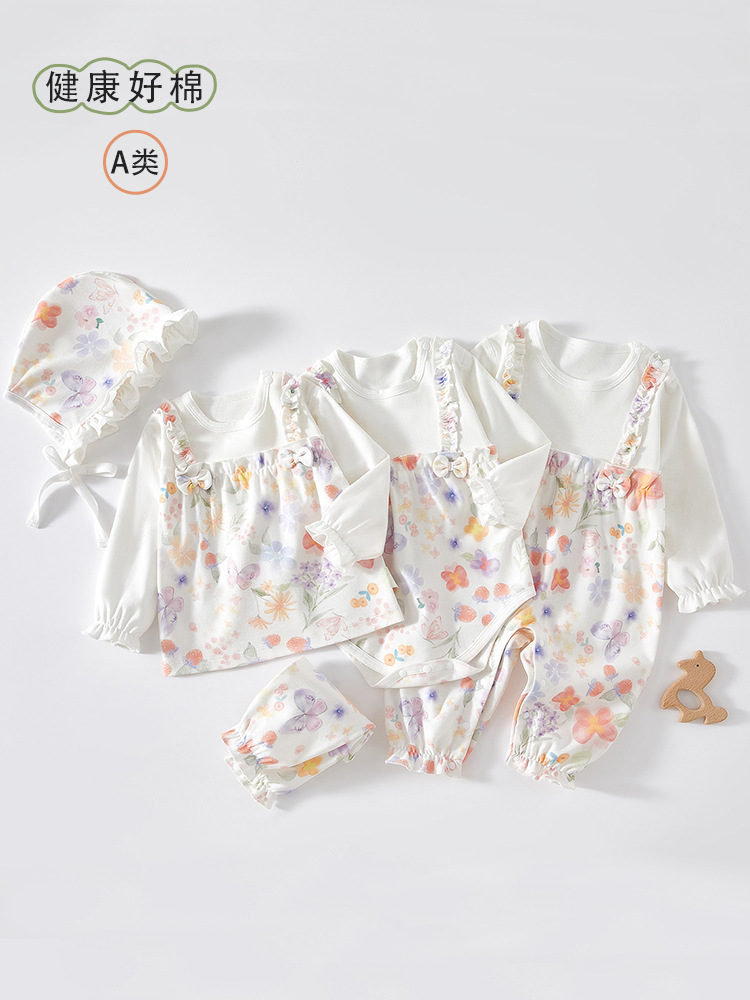 Bebé niña traje partido primavera y otoño Bebé Ropa de manga larga pantalones de dos piezas conjunto ropa de otoño pantalones largos ropa de abrigo