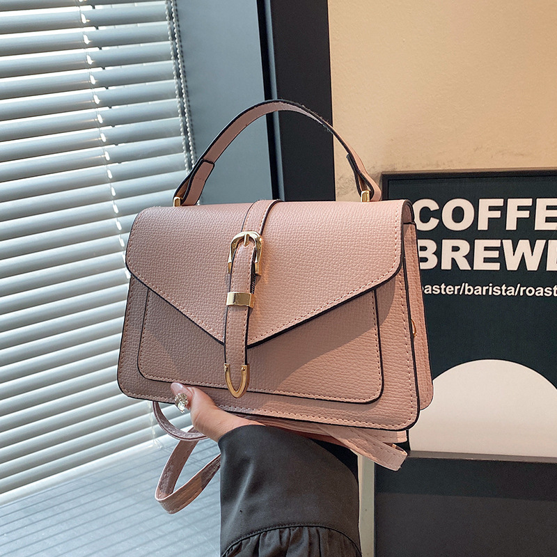 Bolsos de nicho de cercanías, bolsos de mensajero, bolsos de mujer, 2024, nuevo estilo de invierno, estilo occidental, bolso simple de un solo hombro, textura, bolso cuadrado pequeño