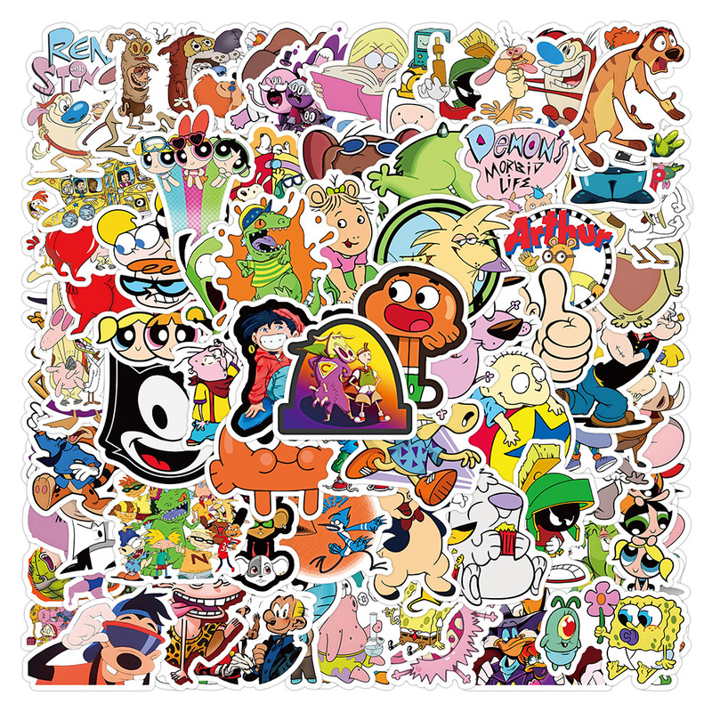 100 90 s cartoon graffiti stickers mobile phone Cup computer luggage decoration waterproof stickers wholesale 100 90 s cartoon graffiti stickers mobile phone Cup computer luggage decoration waterproof stickers wholesale