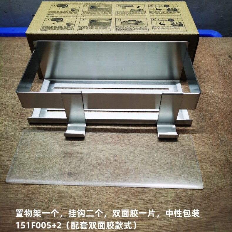 Estante de pared transfronterizo Estante de baño sin perforación 304 Estante de almacenamiento y acabado de ducha de baño de acero inoxidable