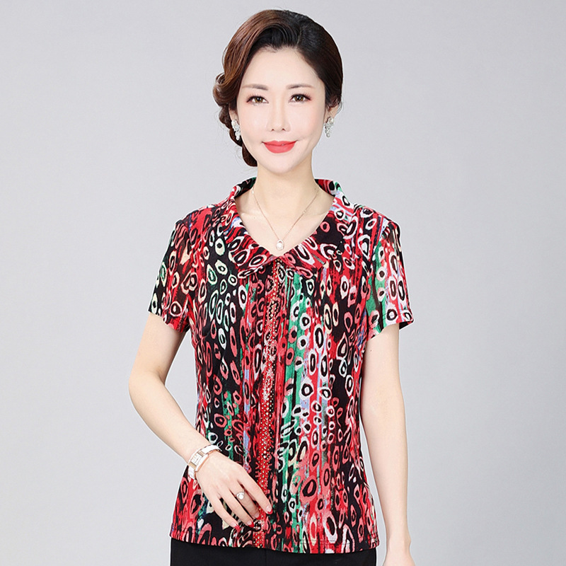 竹语声断码妈妈装春装新款衬衫40-50岁中老年女装中长款中年女装
