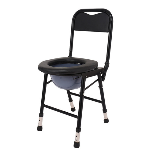Senior citizen toilet chair, foldable commode chair, adjustable height, high backrest, portable toilet seat for pregnant women