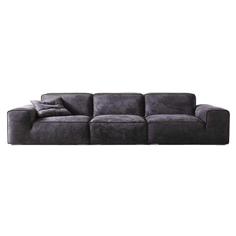 Italiano gran vaca negro crema estilo tela sofá minimalista verano imagen sala de estar apartamento pequeño tecnología paño Foshan sofá combinación