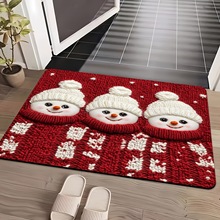 新款圣诞节日玄关水晶绒耐磨地垫家用浴室吸水防滑速干脚垫装饰垫