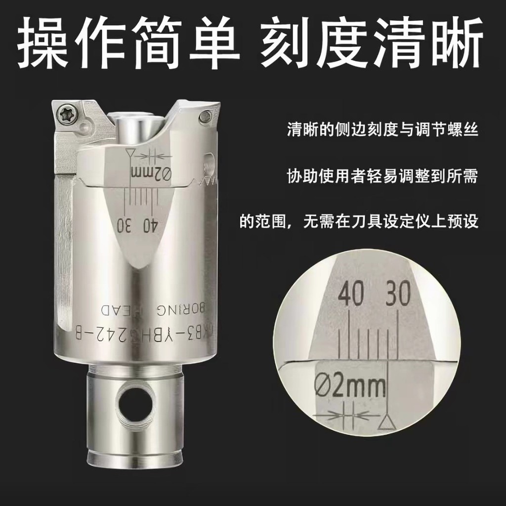 新款TCT带齿双刃粗镗RBH镗刀加工中心镗刀可调式粗镗头升级粗搪头