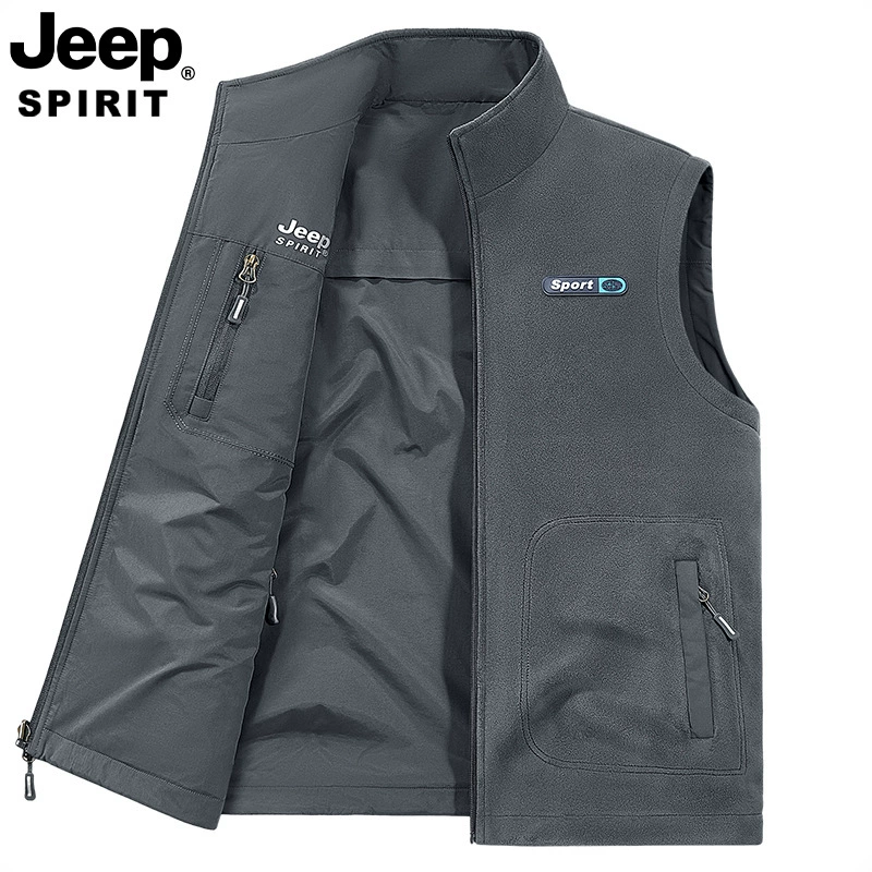 Двусторонний демисезонный жилет JEEP SPIRIT для отдыха, увеличенная толщина, большой размер