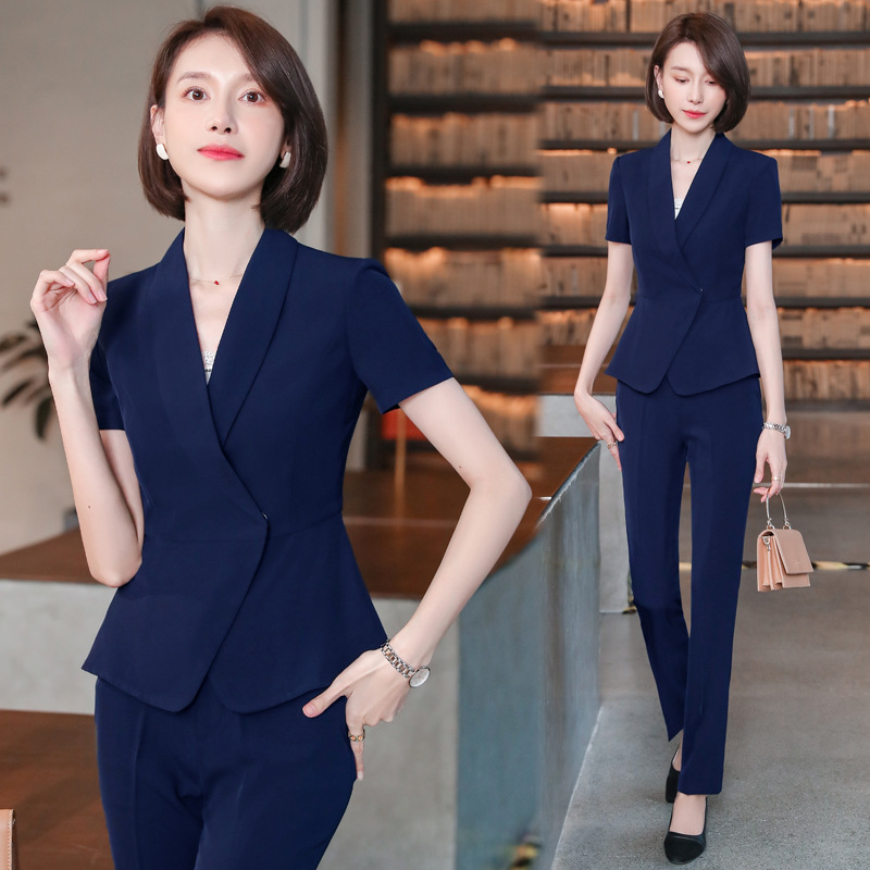 Professional Suit Female Temperament Workwear Goddess Fan Hotel Manager Short Sleeve Suit Beauty Jewelry Store Summer Work Clothes
