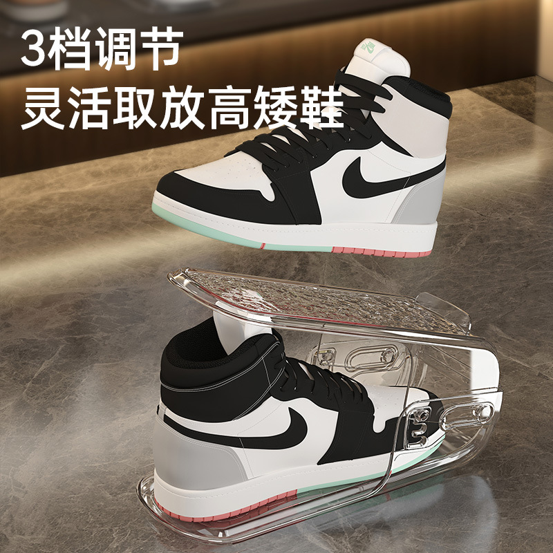 Soporte para zapatos de doble capa ajustable, zapatero de estilo antiguo, zapatero de almacenamiento, zapatos transparentes para el hogar, almacenamiento de plástico de doble capa