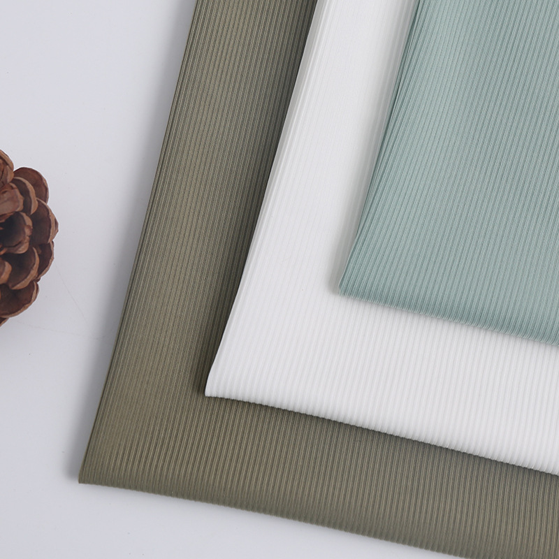 2X2冰丝罗纹针织面料 螺纹家居服功能性凉感面料 现货