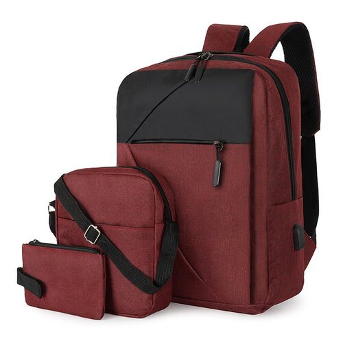  Wholesale Oxford Cloth Three-Piece Set Business Commuting Laptop Bag with USB Charging Large Capacity Dual Shoulder Men's Bag