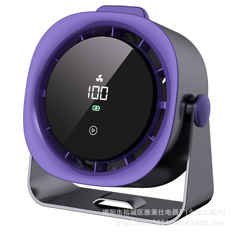 [Amazon Hot Sale] ventilador de escritorio al aire libre circulación de gran viento para el hogar visualización digital ventilador triángulo de doble propósito