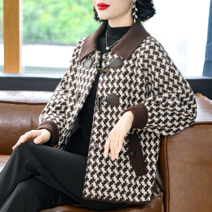 Mother's Spring New Coat Western Style Middle-aged and Elderly Women's plus size Knitted Cardigan Women's New Elegant Mother-in-law Top