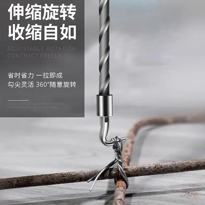 Gancho original para atar barras de refuerzo, gancho recto para atar barras de refuerzo, gancho telescópico para atar alambres, gancho de acero inoxidable para atar alambres.